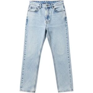 Vintage Levis 550 High Waisted Acid Wash Straight Leg Jeans Light Blue Size 14